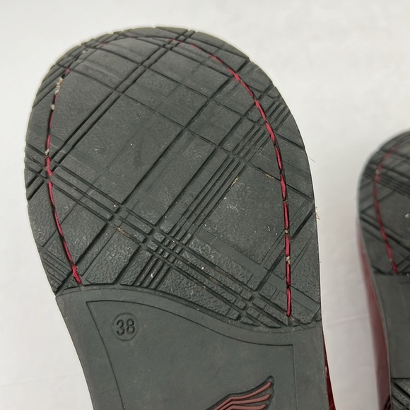 Dansko Womens Burgundy Leather Slip On Shoes Casual Career Tweed & Button Detail - Picture 12 of 12